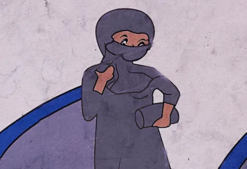 Abaya polaroid close