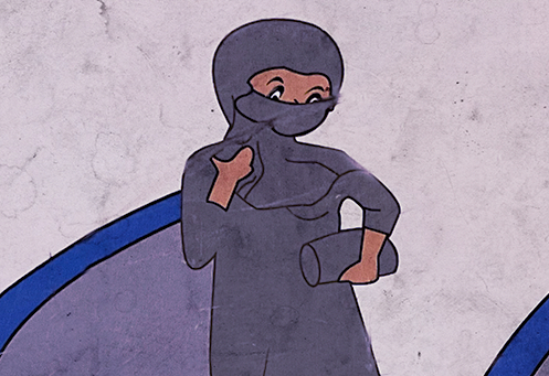 Abaya polaroid close